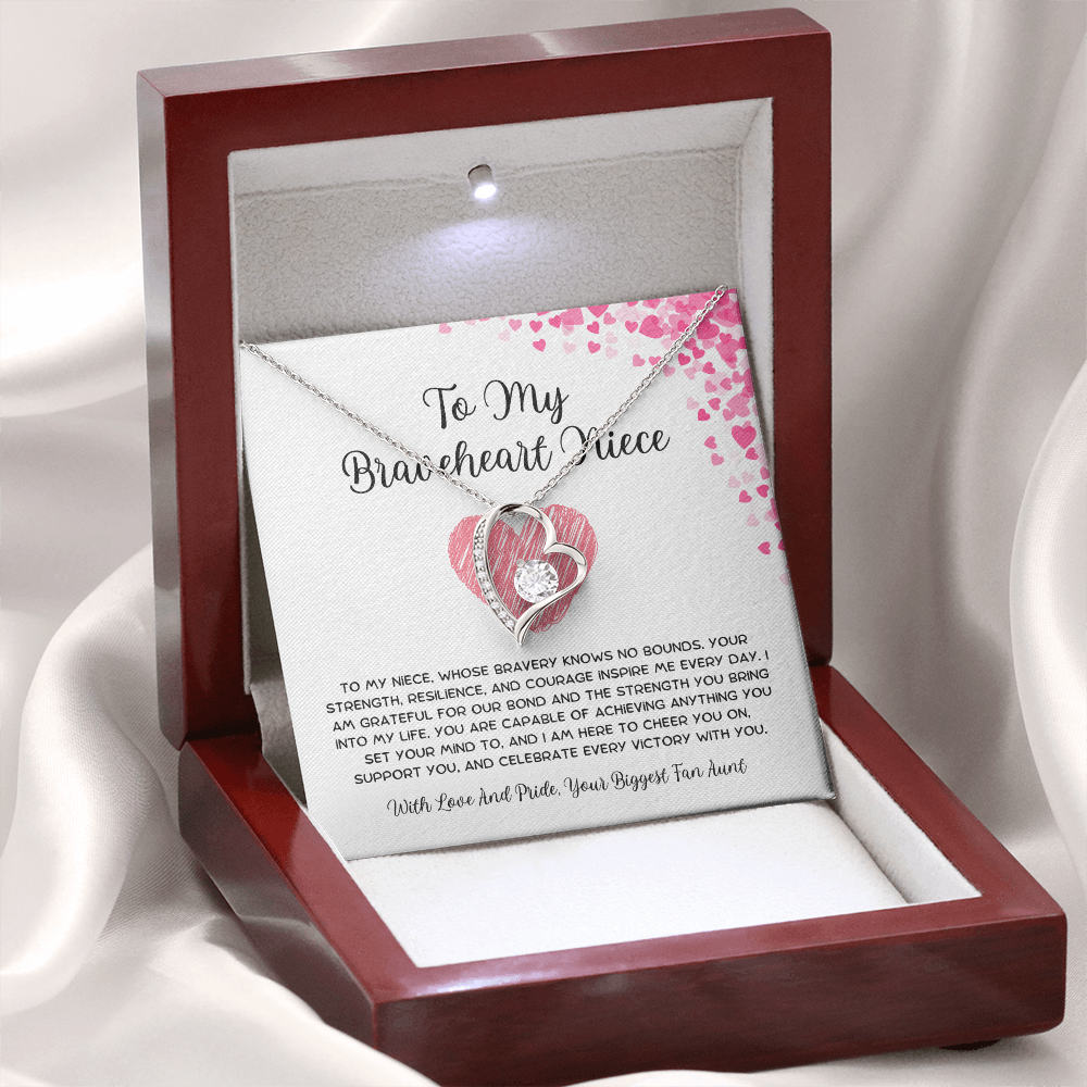 To My Braveheart Niece - From Aunt to Niece Forever Love Necklace