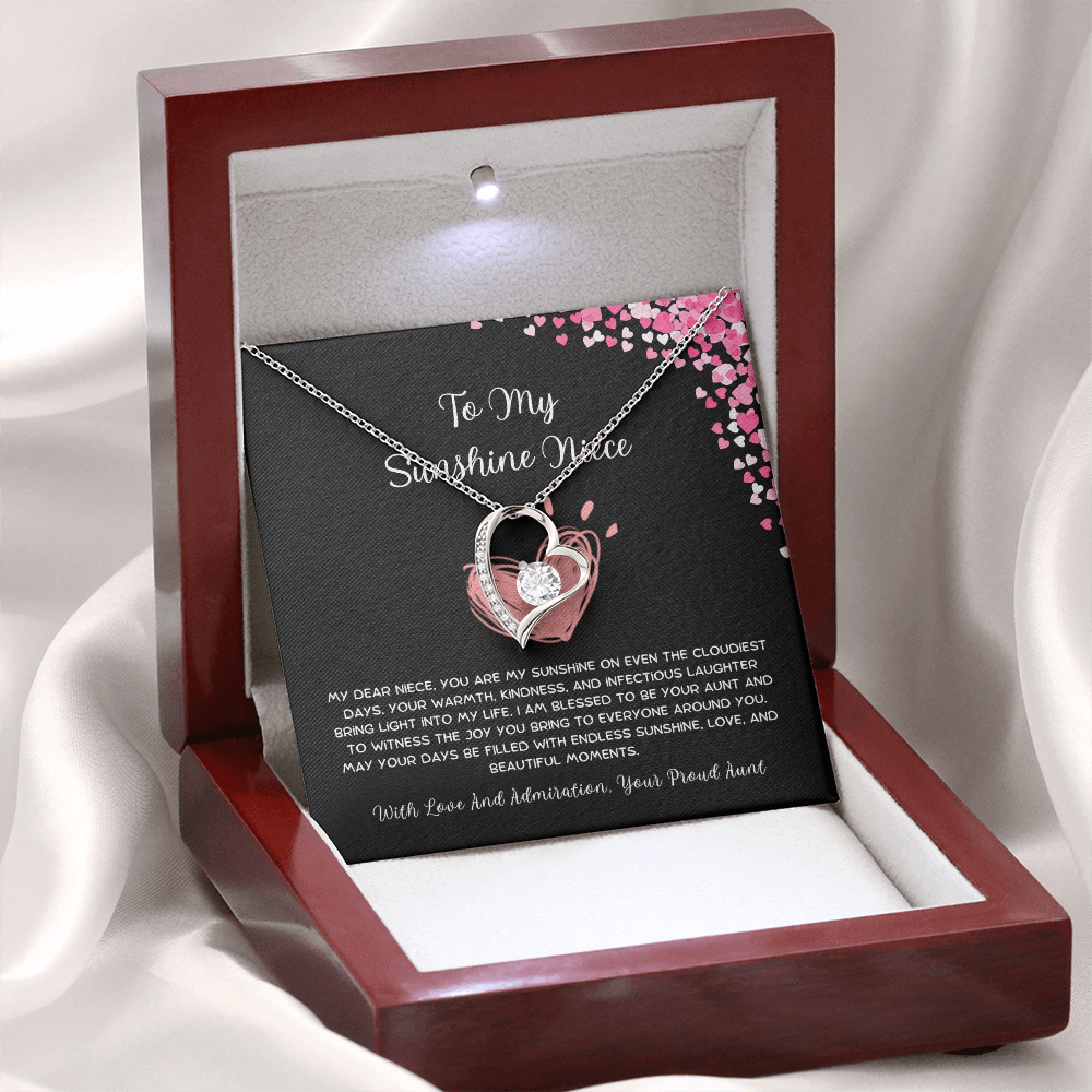 To My Sunshine Niece - From Aunt to Niece Forever Love Necklace