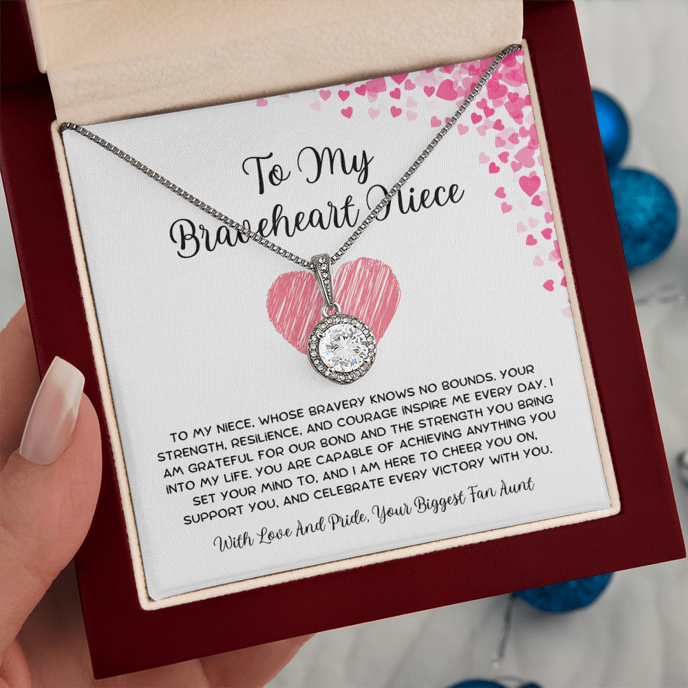 To My Braveheart Niece - From Aunt to Niece Eternal Hope Necklace