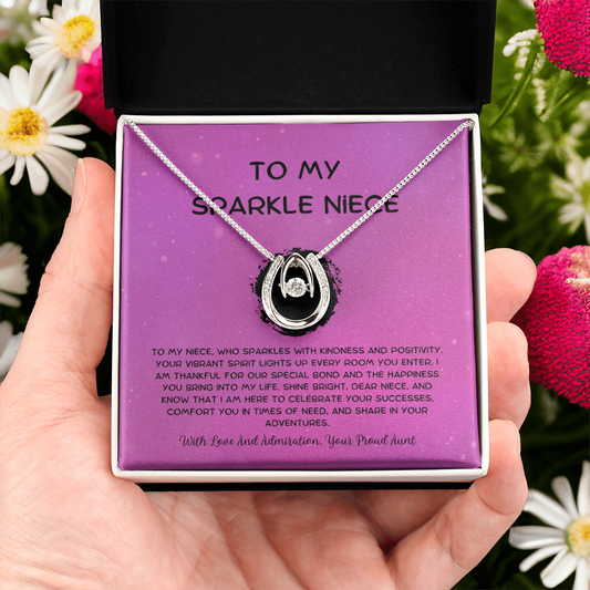To My Sparkle Niece - From Aunt to Niece Lucky In Love Necklace