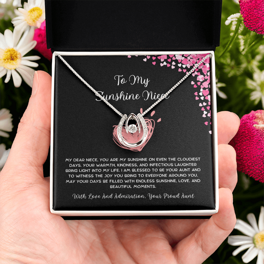 To My Sunshine Niece - From Aunt to Niece Lucky In Love Necklace