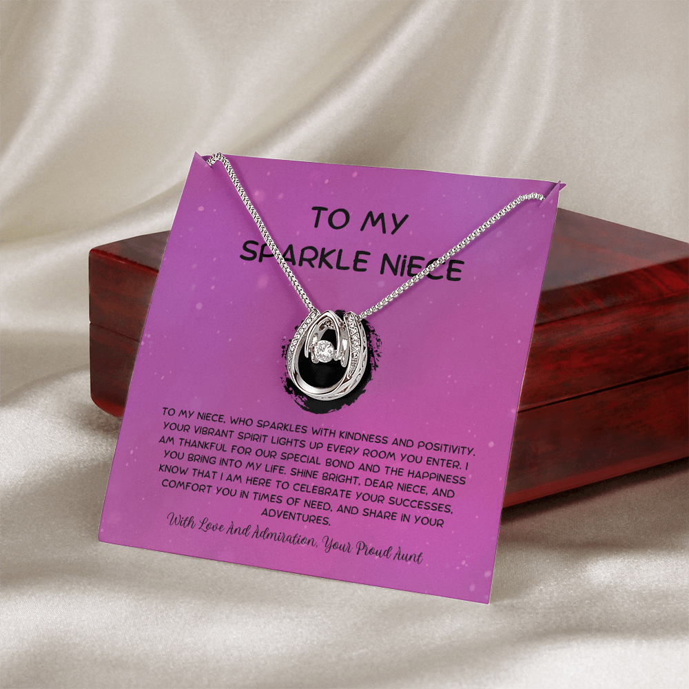 To My Sparkle Niece - From Aunt to Niece Lucky In Love Necklace
