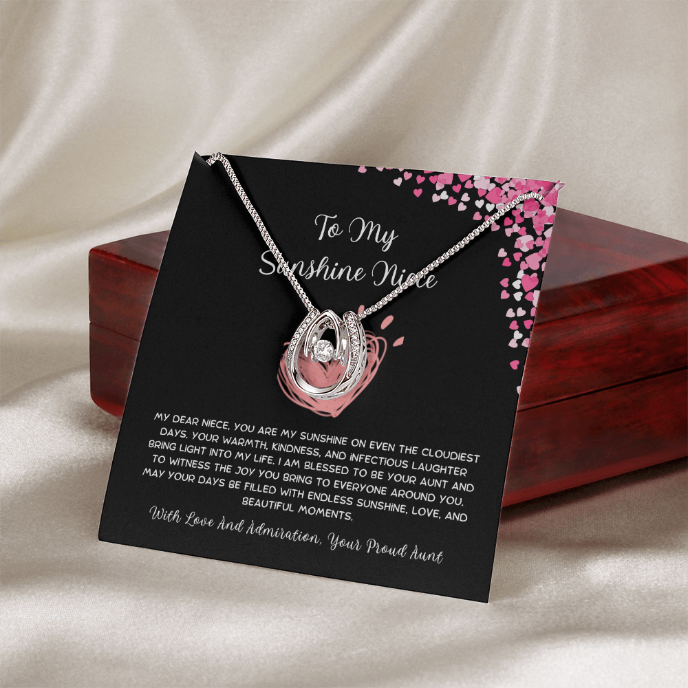 To My Sunshine Niece - From Aunt to Niece Lucky In Love Necklace