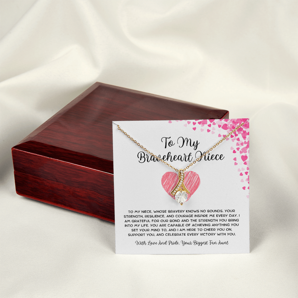 To My Braveheart Niece - From Aunt to Niece Alluring Beauty Necklace
