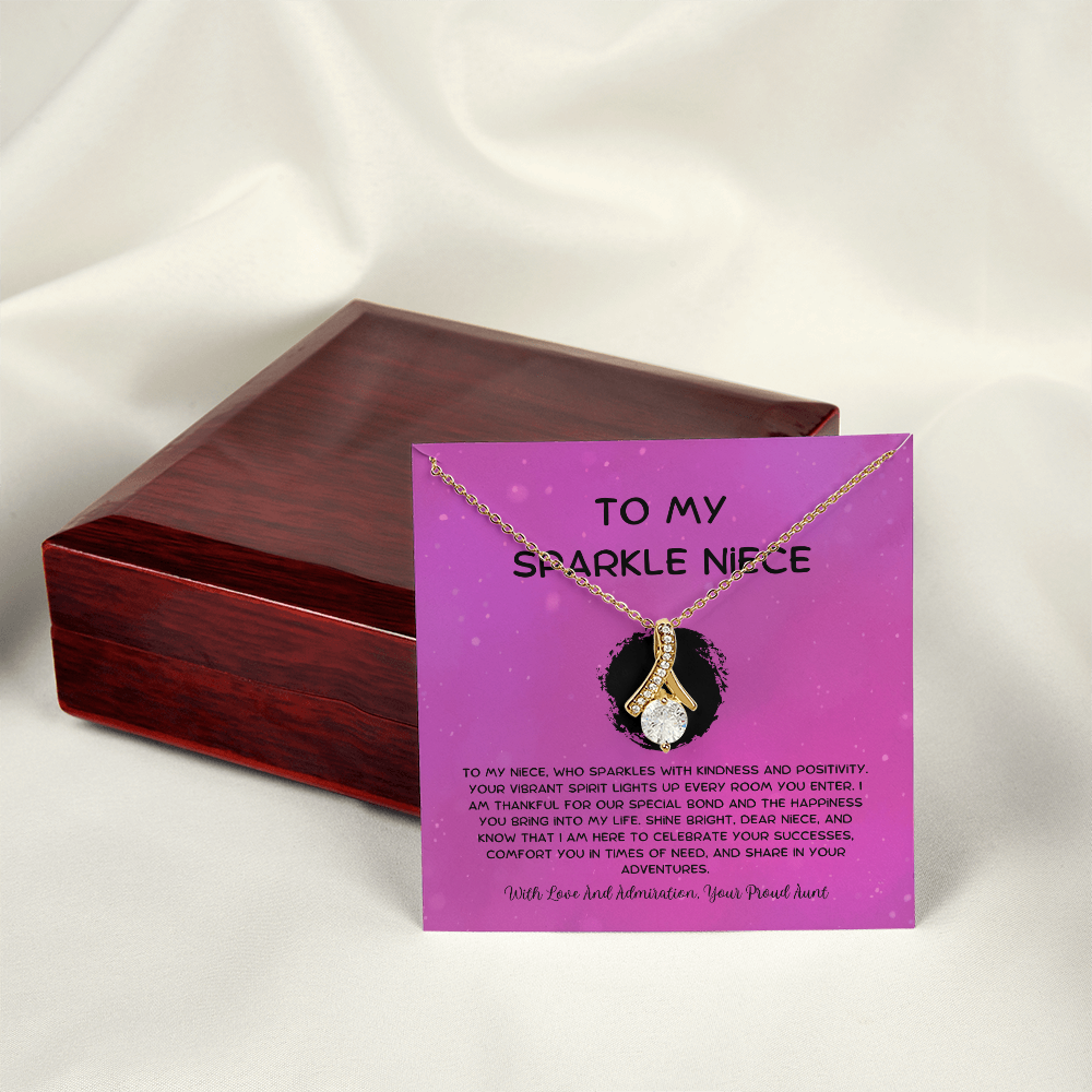To My Sparkle Niece - From Aunt to Niece Alluring Beauty Necklace
