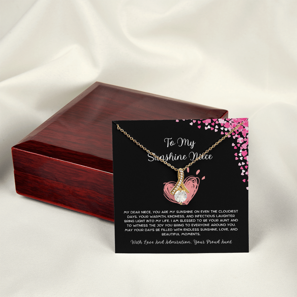 To My Sunshine Niece - From Aunt to Niece Alluring Beauty Necklace