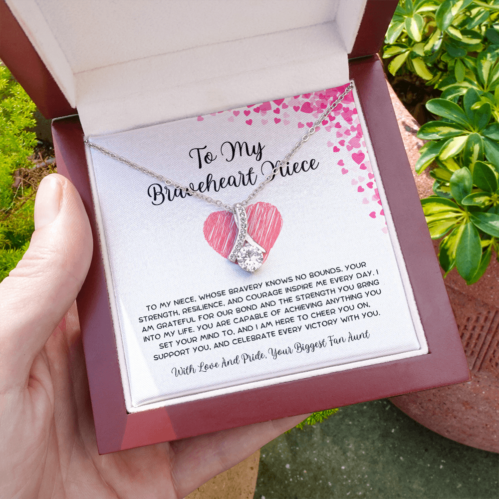 To My Braveheart Niece - From Aunt to Niece Alluring Beauty Necklace