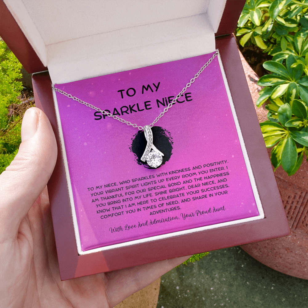 To My Sparkle Niece - From Aunt to Niece Alluring Beauty Necklace