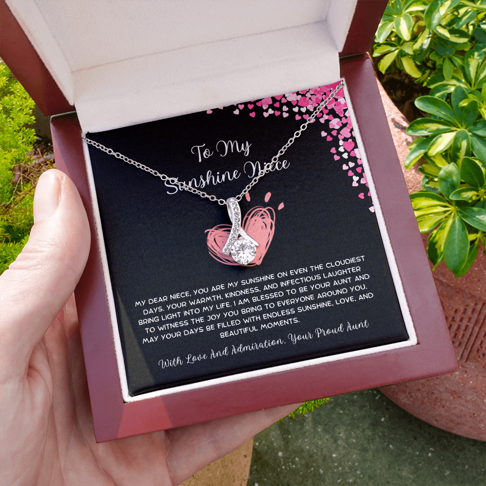 To My Sunshine Niece - From Aunt to Niece Alluring Beauty Necklace