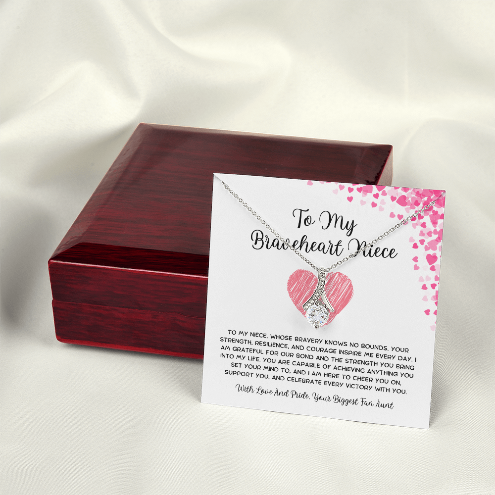 To My Braveheart Niece - From Aunt to Niece Alluring Beauty Necklace