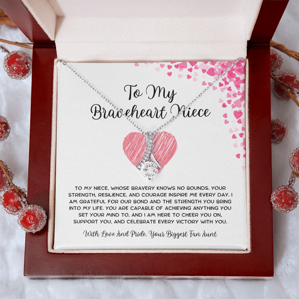 To My Braveheart Niece - From Aunt to Niece Alluring Beauty Necklace