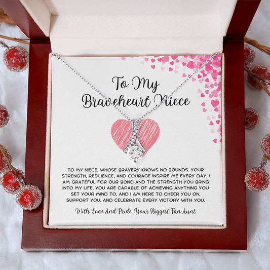 To My Braveheart Niece - From Aunt to Niece Alluring Beauty Necklace