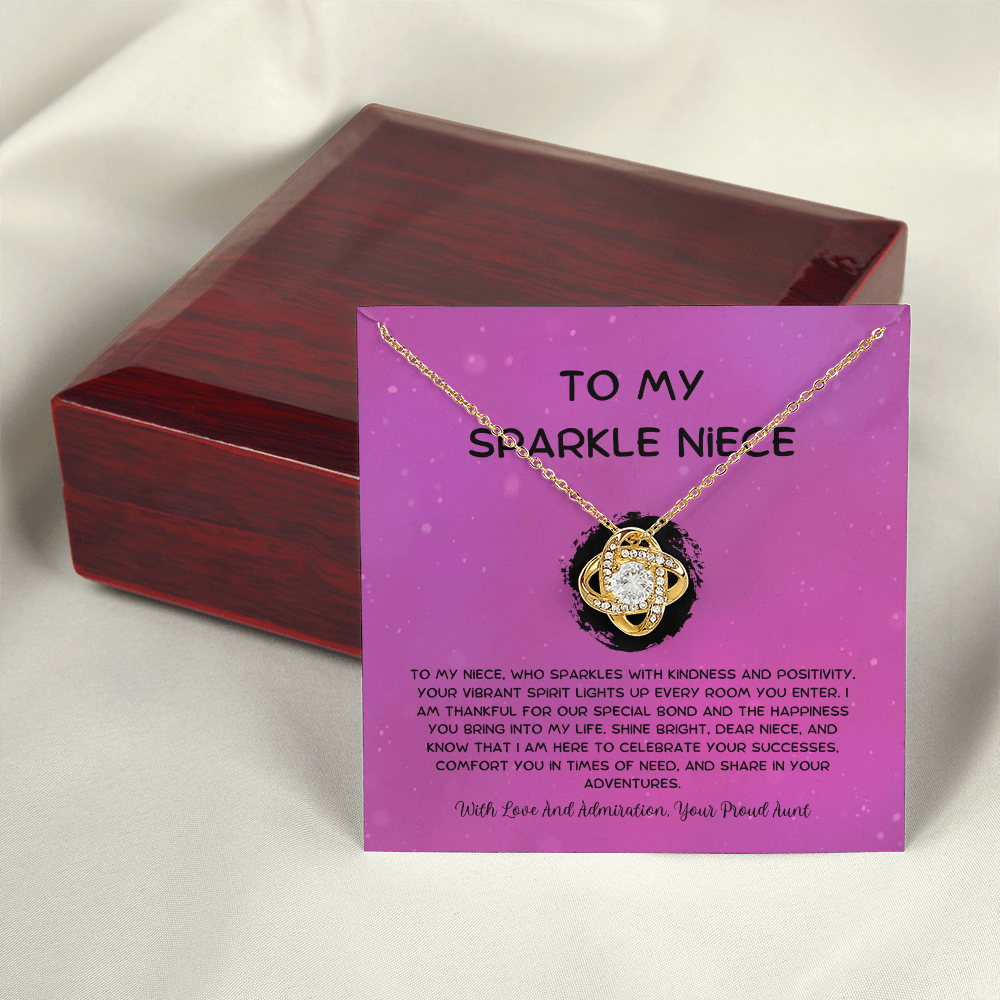 To My Sparkle Niece - From Aunt to Niece Love Knot Necklace