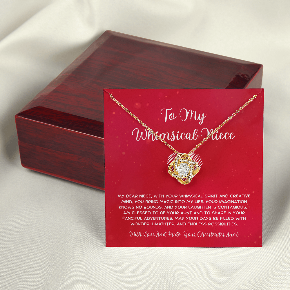 To My Whimsical Niece - From Aunt to Niece Love Knot Necklace