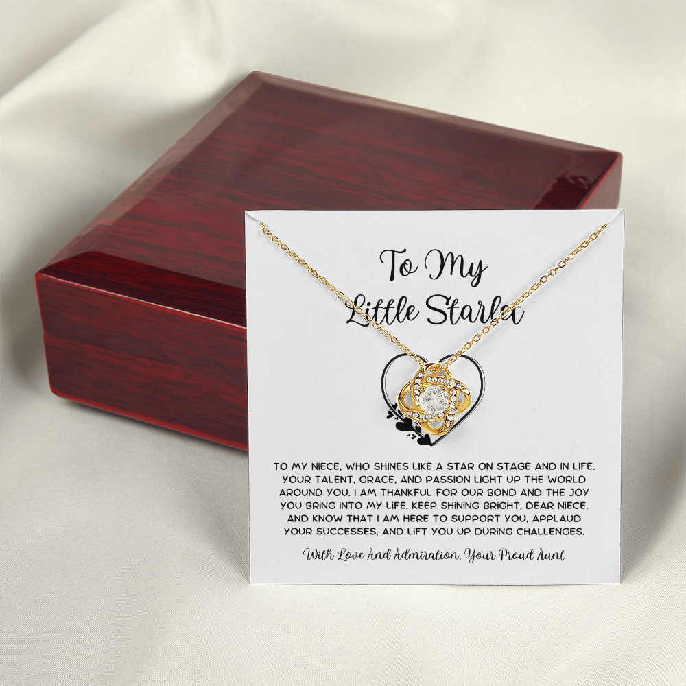 To My Little Starlet - From Aunt to Niece Love Knot Necklace