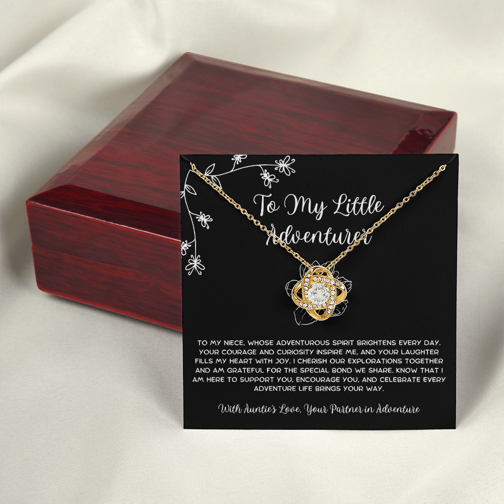 To My Little Adventurer - From Aunt to Niece Love Knot Necklace