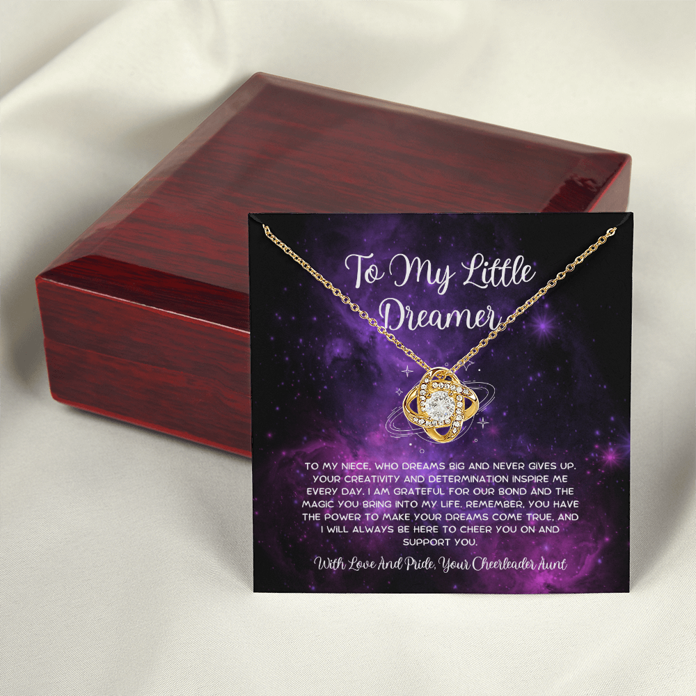 To My Little Dreamer - From Aunt to Niece Love Knot Necklace