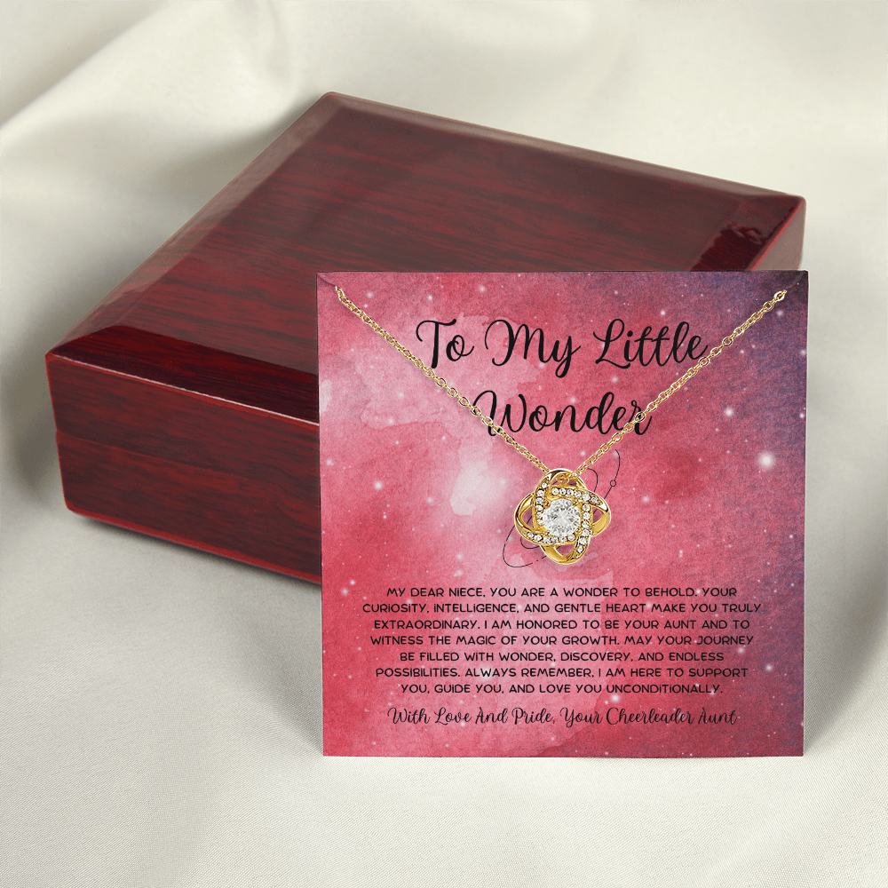 To My Little Wonder - From Aunt to Niece Love Knot Necklace