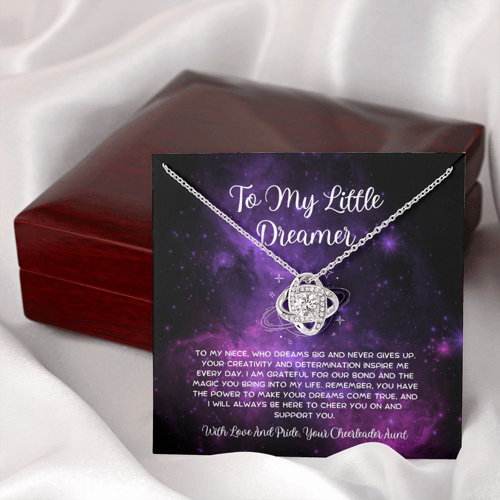 To My Little Dreamer - From Aunt to Niece Love Knot Necklace