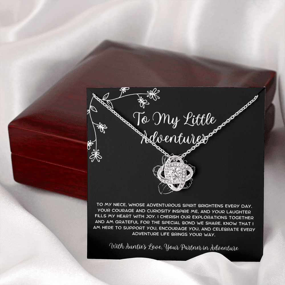 To My Little Adventurer - From Aunt to Niece Love Knot Necklace
