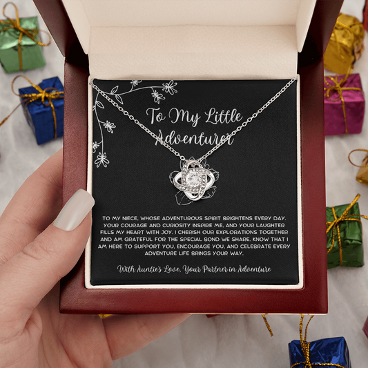 To My Little Adventurer - From Aunt to Niece Love Knot Necklace