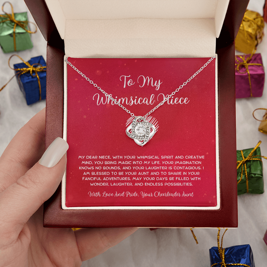To My Whimsical Niece - From Aunt to Niece Love Knot Necklace