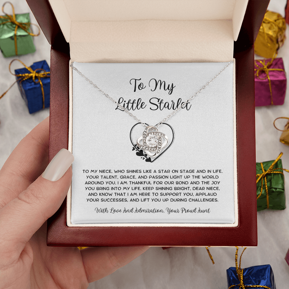 To My Little Starlet - From Aunt to Niece Love Knot Necklace