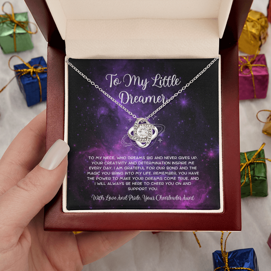 To My Little Dreamer - From Aunt to Niece Love Knot Necklace