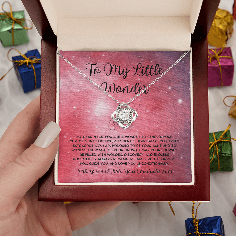 To My Little Wonder - From Aunt to Niece Love Knot Necklace