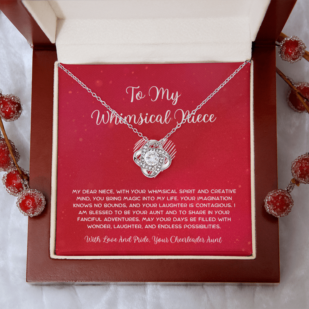 To My Whimsical Niece - From Aunt to Niece Love Knot Necklace
