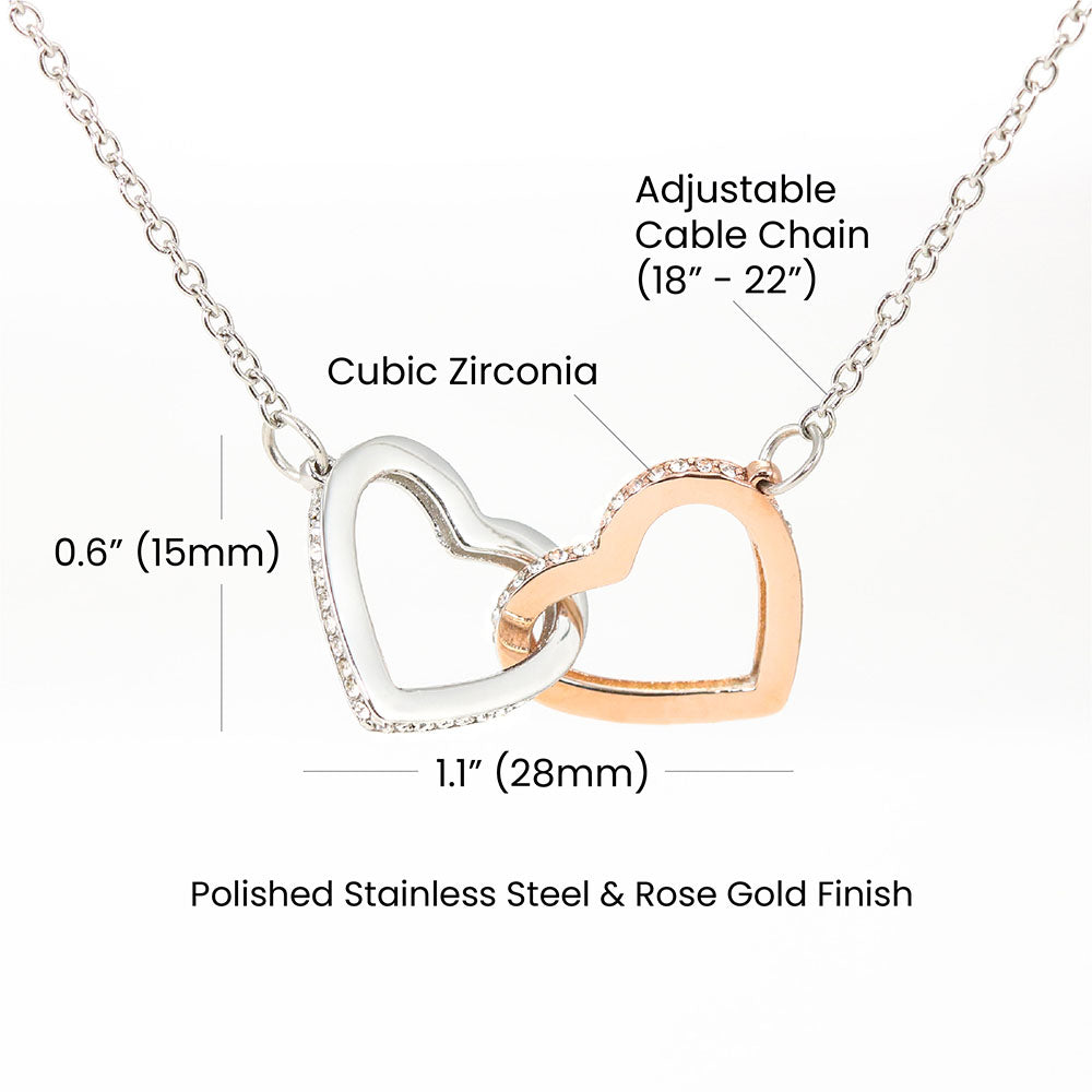 To My Braveheart Niece - From Aunt to Niece Interlocking Hearts Necklace
