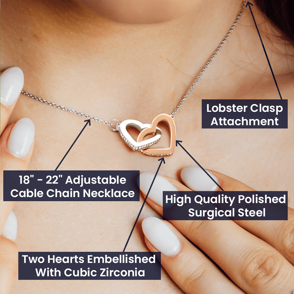 To My Braveheart Niece - From Aunt to Niece Interlocking Hearts Necklace