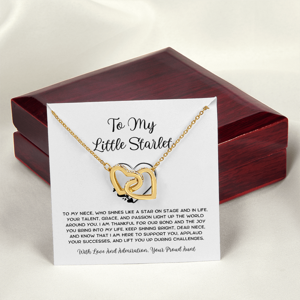 To My Little Starlet - From Aunt to Niece Interlocking Hearts Necklace