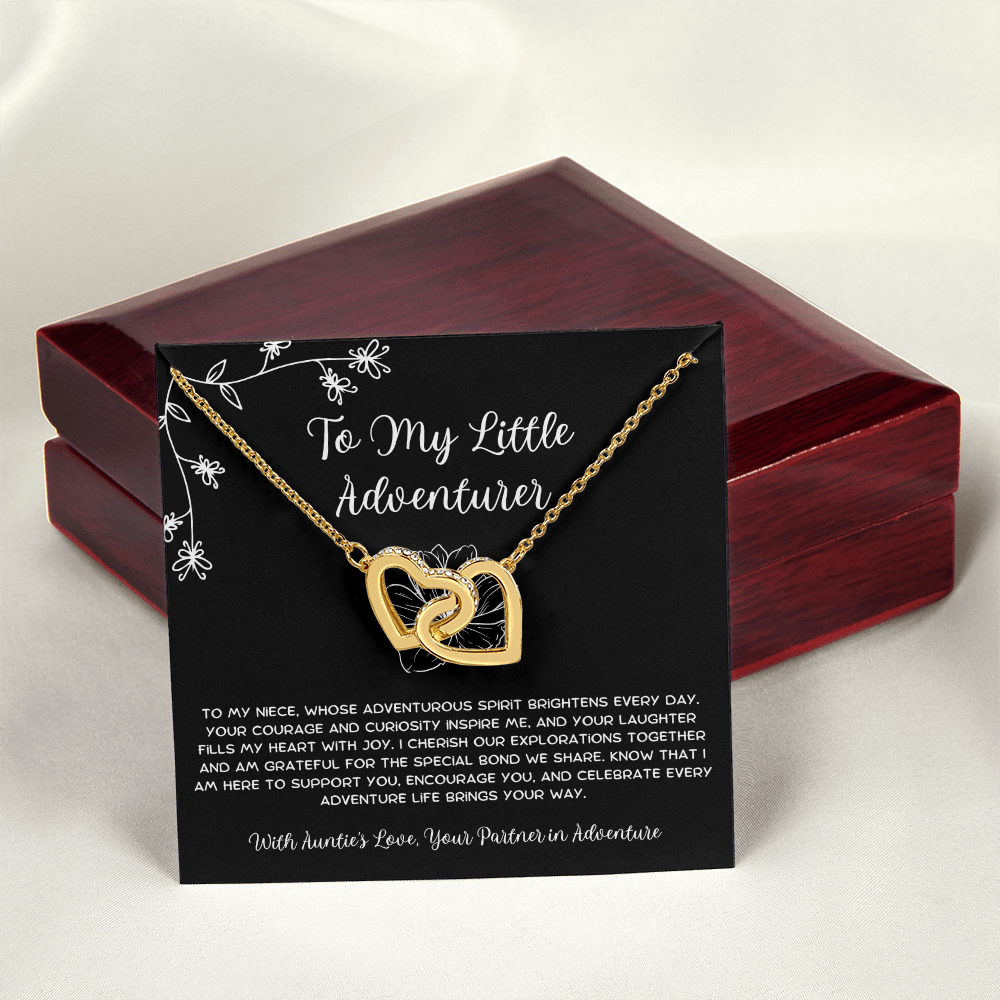 To My Little Adventurer - From Aunt to Niece Interlocking Hearts Necklace