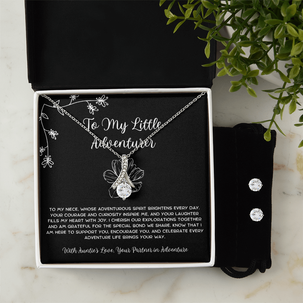 To My Little Adventurer - From Aunt to Niece Alluring Beauty Necklace With Earrings