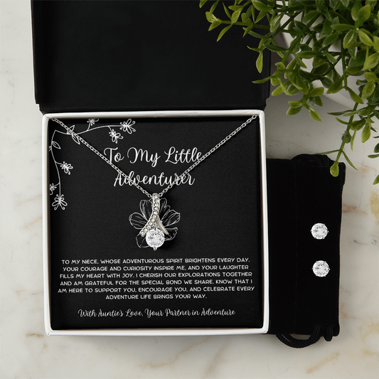 To My Little Adventurer - From Aunt to Niece Alluring Beauty Necklace With Earrings