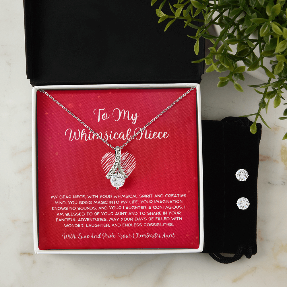 To My Whimsical Niece - From Aunt to Niece Alluring Beauty Necklace With Earrings