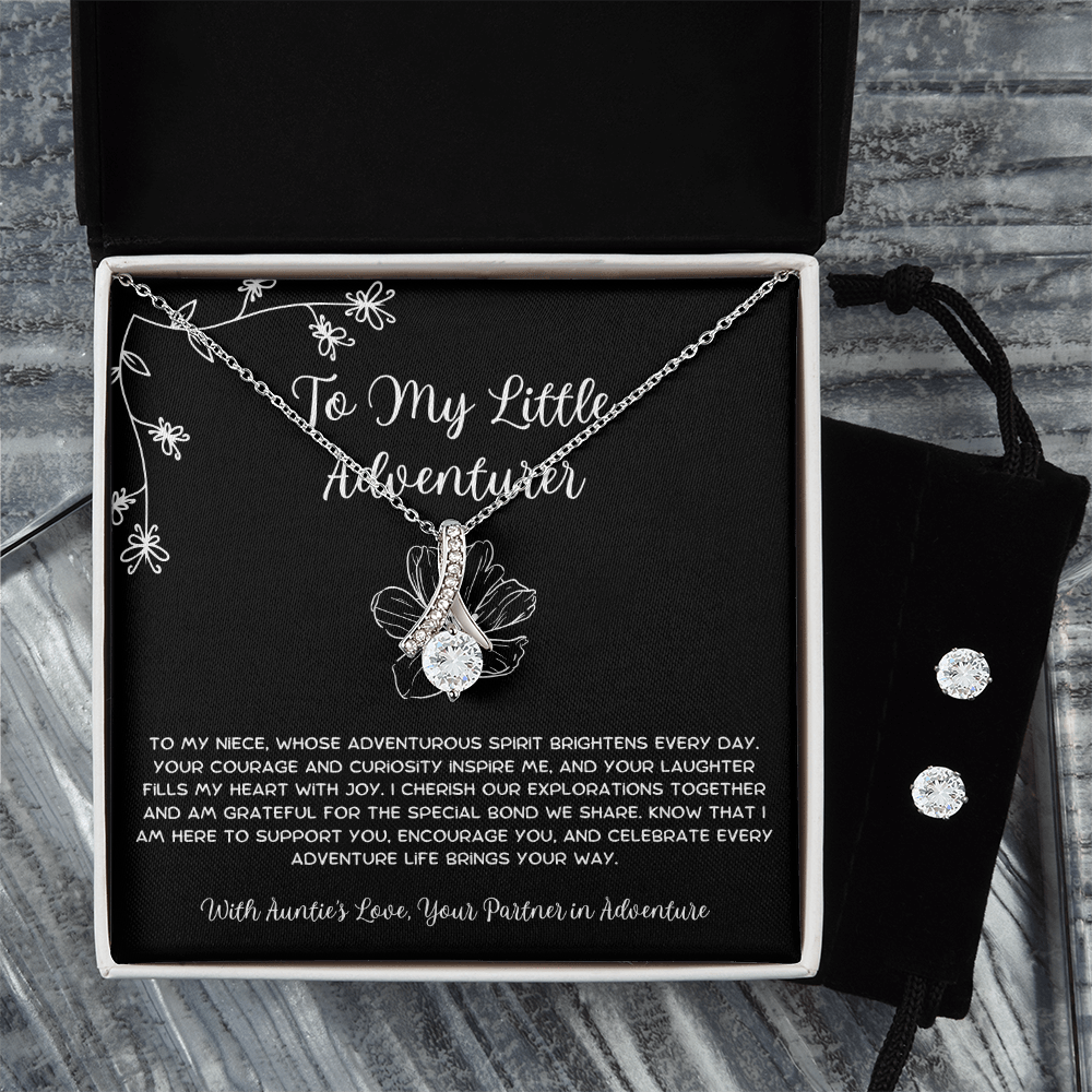 To My Little Adventurer - From Aunt to Niece Alluring Beauty Necklace With Earrings
