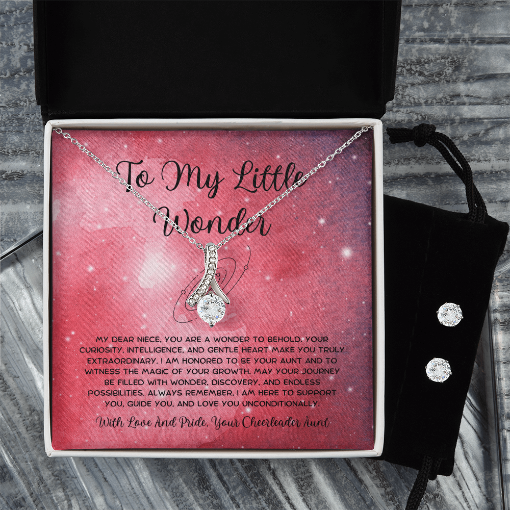 To My Little Wonder - From Aunt to Niece Alluring Beauty Necklace With Earrings