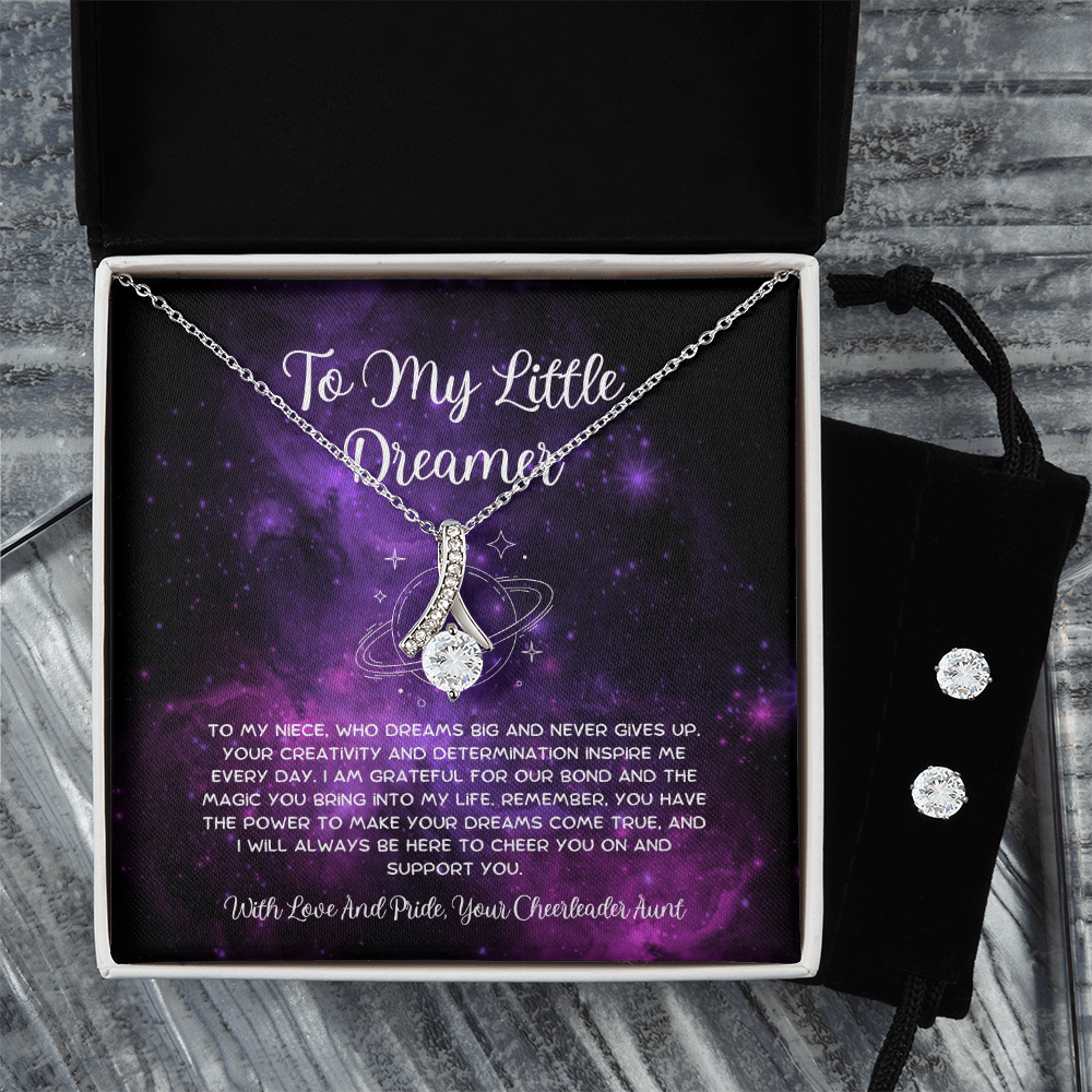 To My Little Dreamer - From Aunt to Niece Alluring Beauty Necklace With Earrings