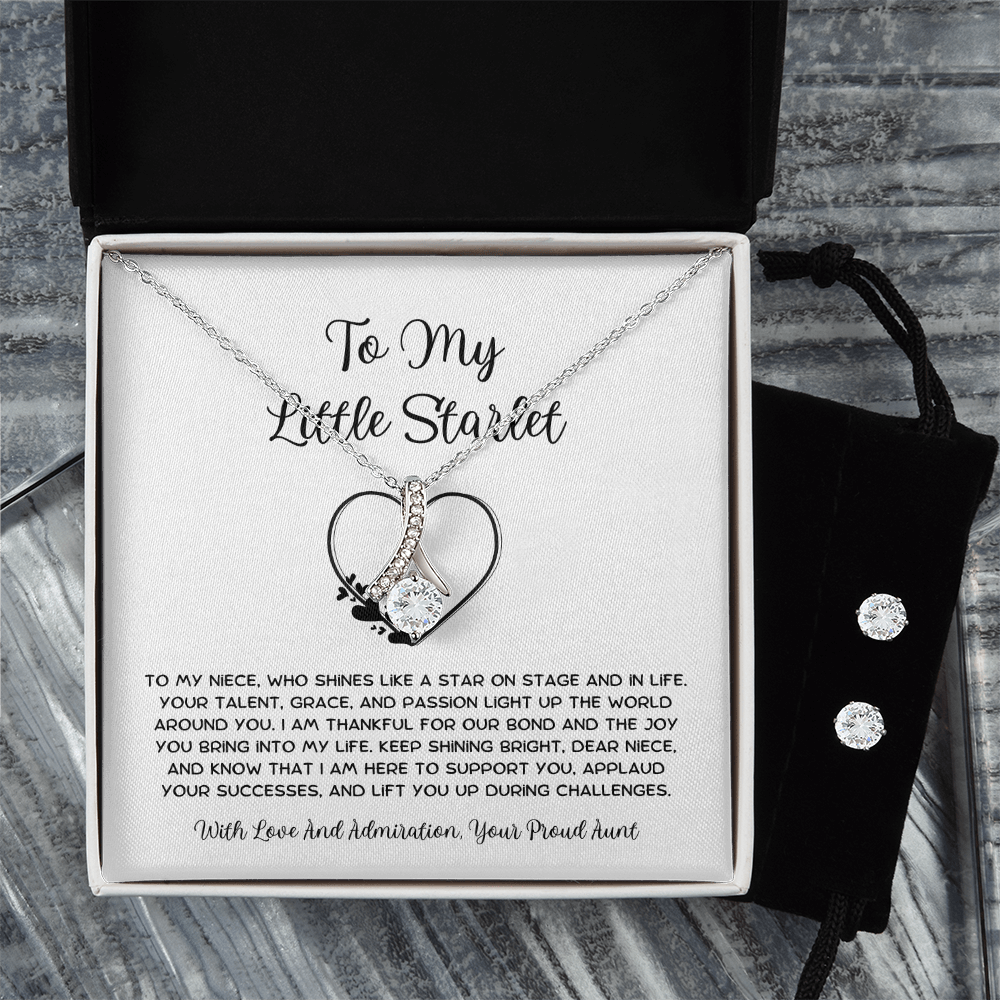 To My Little Starlet - From Aunt to Niece Alluring Beauty Necklace With Earrings