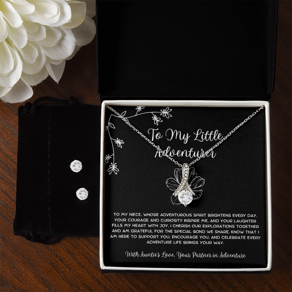 To My Little Adventurer - From Aunt to Niece Alluring Beauty Necklace With Earrings