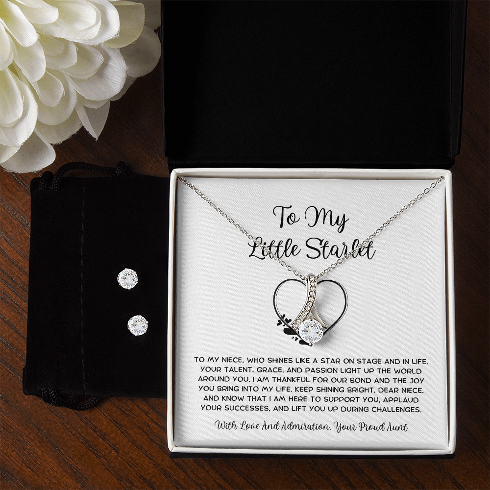 To My Little Starlet - From Aunt to Niece Alluring Beauty Necklace With Earrings