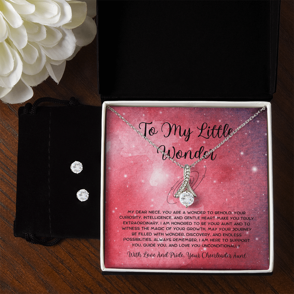 To My Little Wonder - From Aunt to Niece Alluring Beauty Necklace With Earrings