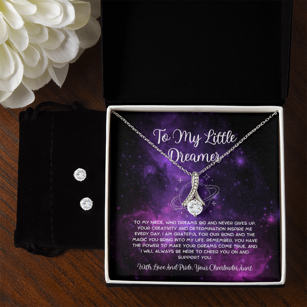 To My Little Dreamer - From Aunt to Niece Alluring Beauty Necklace With Earrings