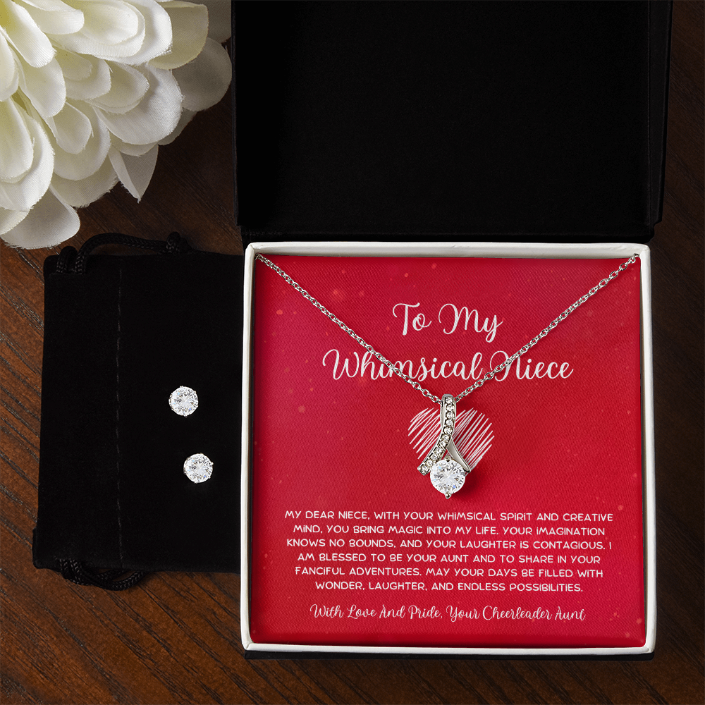 To My Whimsical Niece - From Aunt to Niece Alluring Beauty Necklace With Earrings