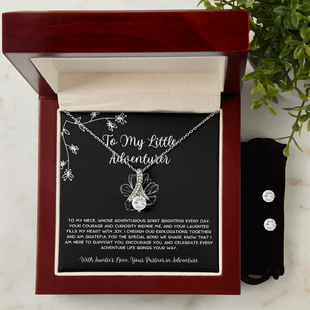 To My Little Adventurer - From Aunt to Niece Alluring Beauty Necklace With Earrings
