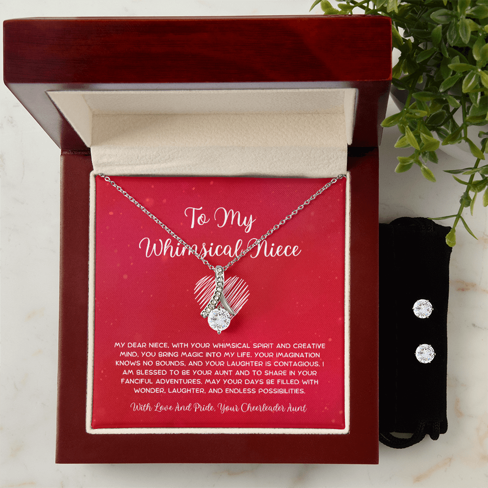 To My Whimsical Niece - From Aunt to Niece Alluring Beauty Necklace With Earrings