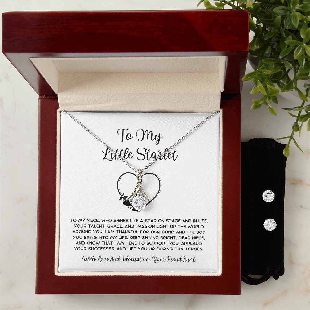 To My Little Starlet - From Aunt to Niece Alluring Beauty Necklace With Earrings