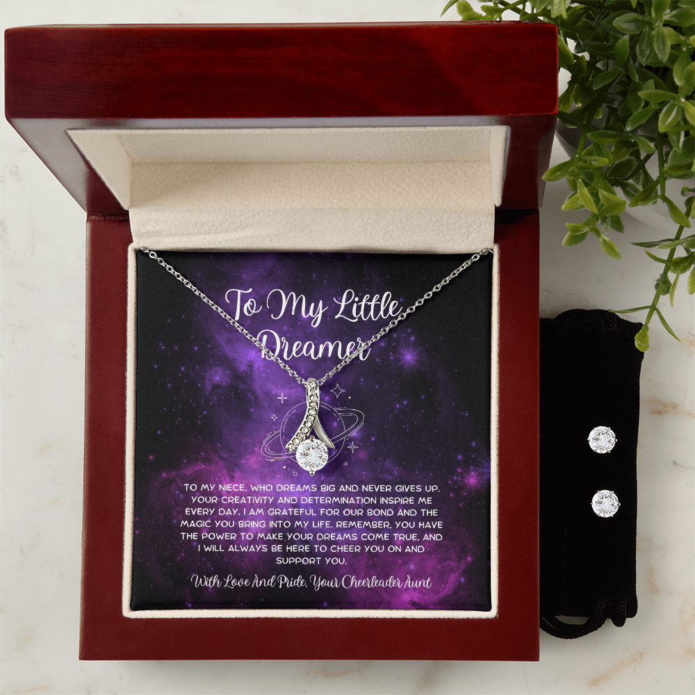 To My Little Dreamer - From Aunt to Niece Alluring Beauty Necklace With Earrings